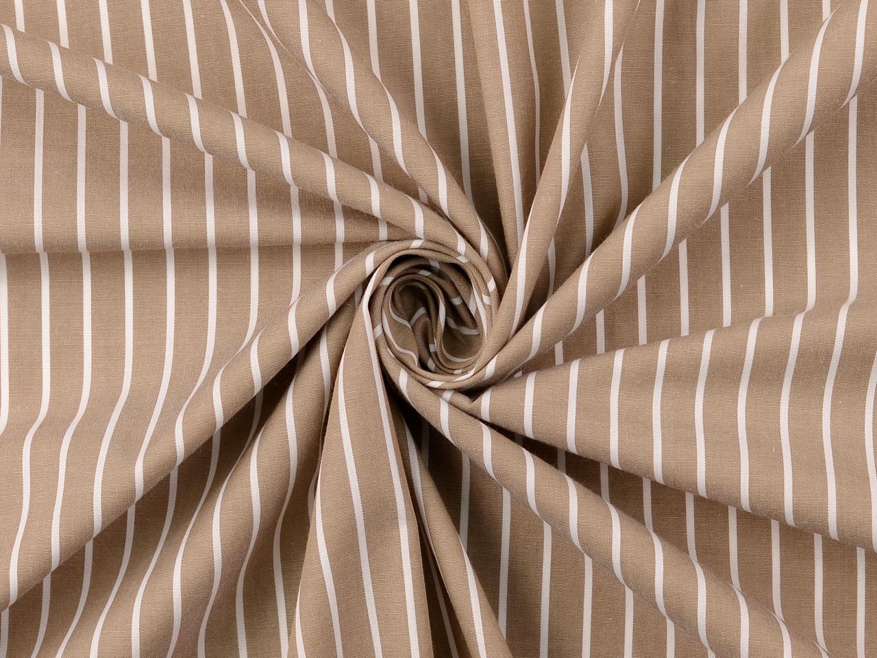 Baumwoll Stoff "Streifen" Sand Reststück 80cm x 145cm