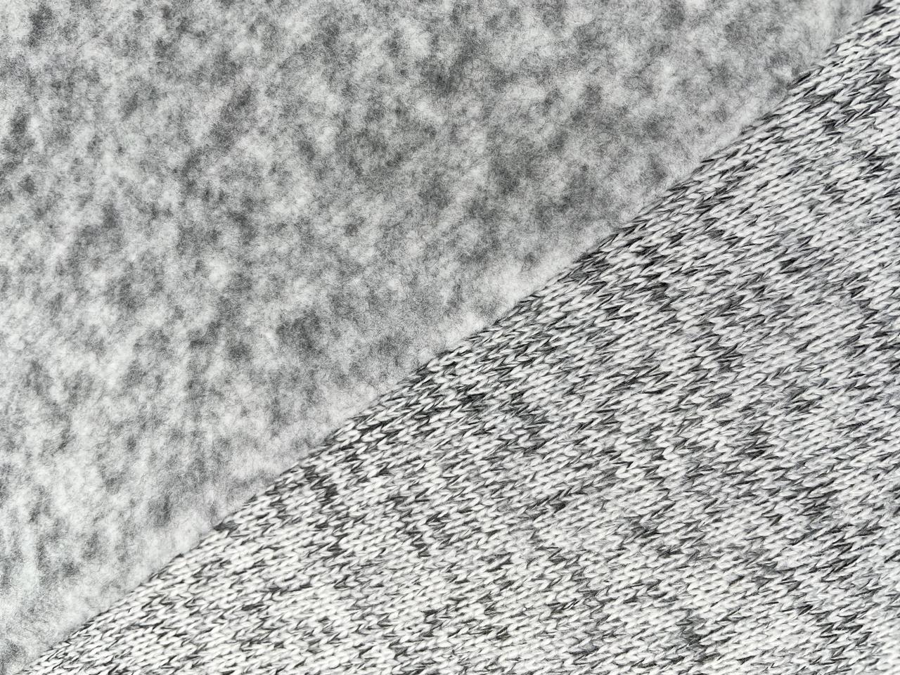 Baumwoll-Strick Fleece Hellgrau