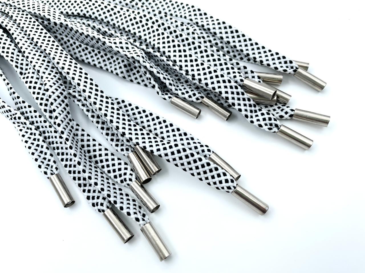 Fertig-Kordel mit Kordelenden 1,1cm Schwarz Weiß