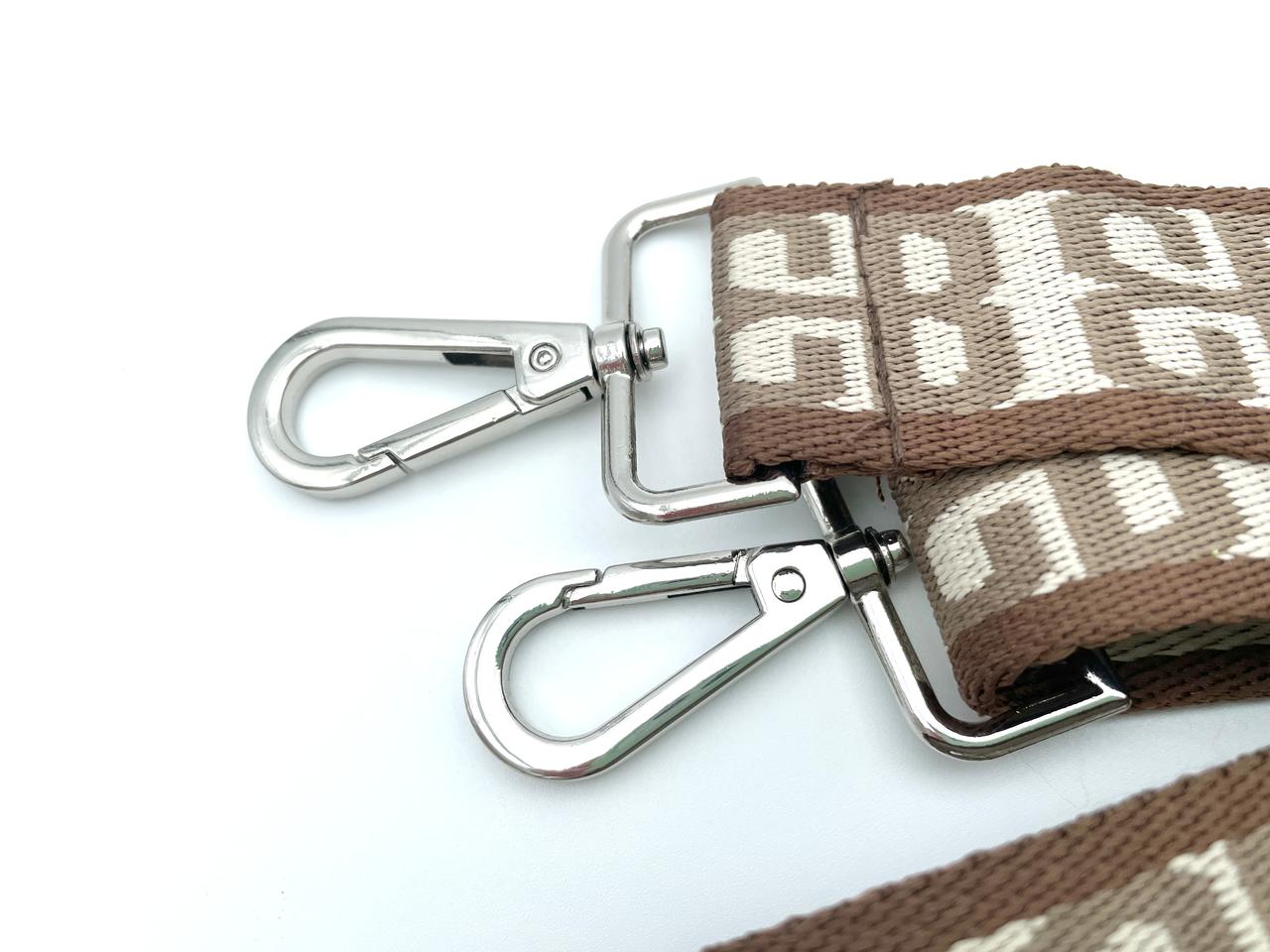 Fertiger Taschengurt "Abstraktes Muster" 3,8cm Braun Beige