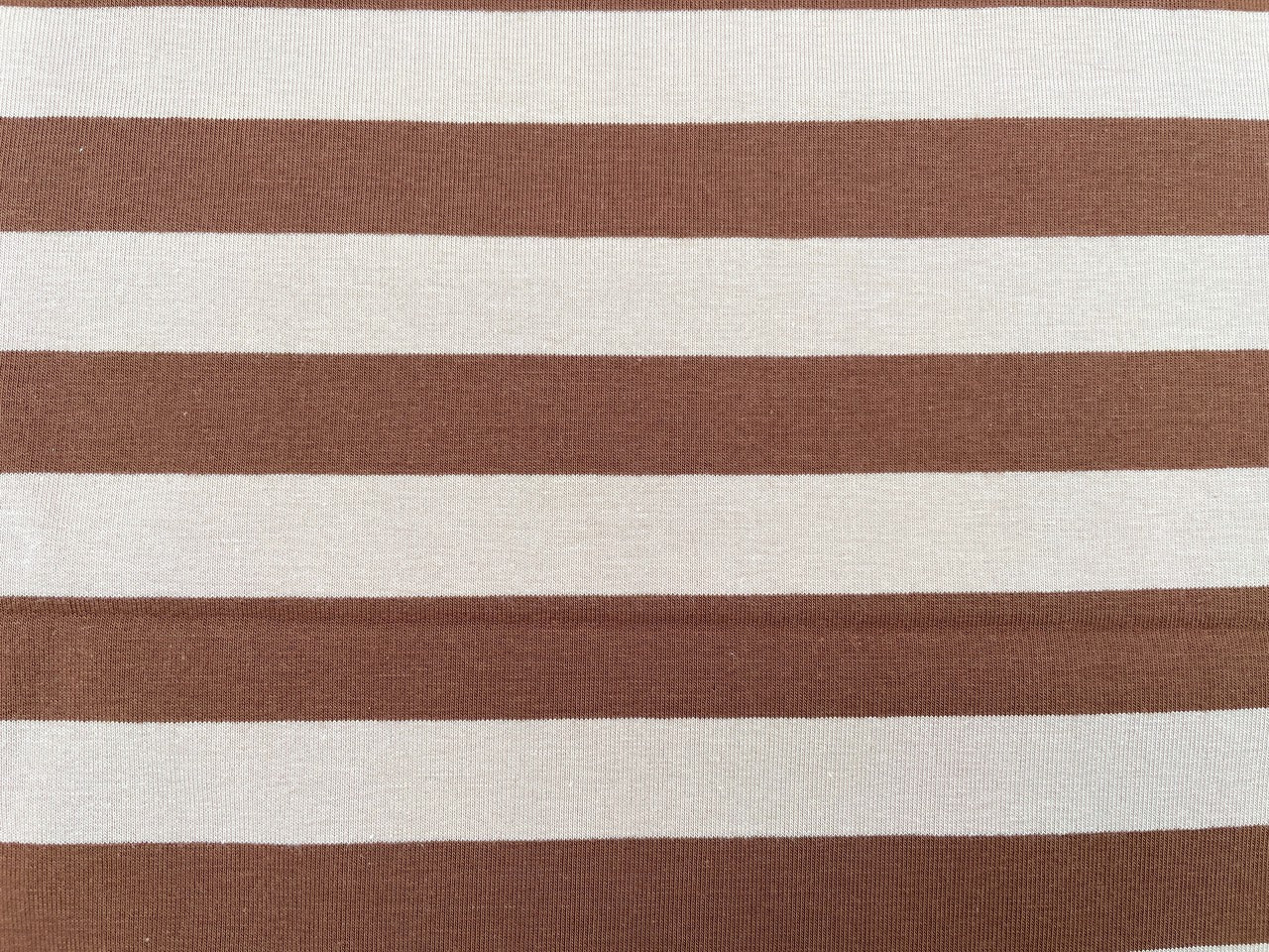 French Terry "Cappuccino Streifen" garngefärbt
