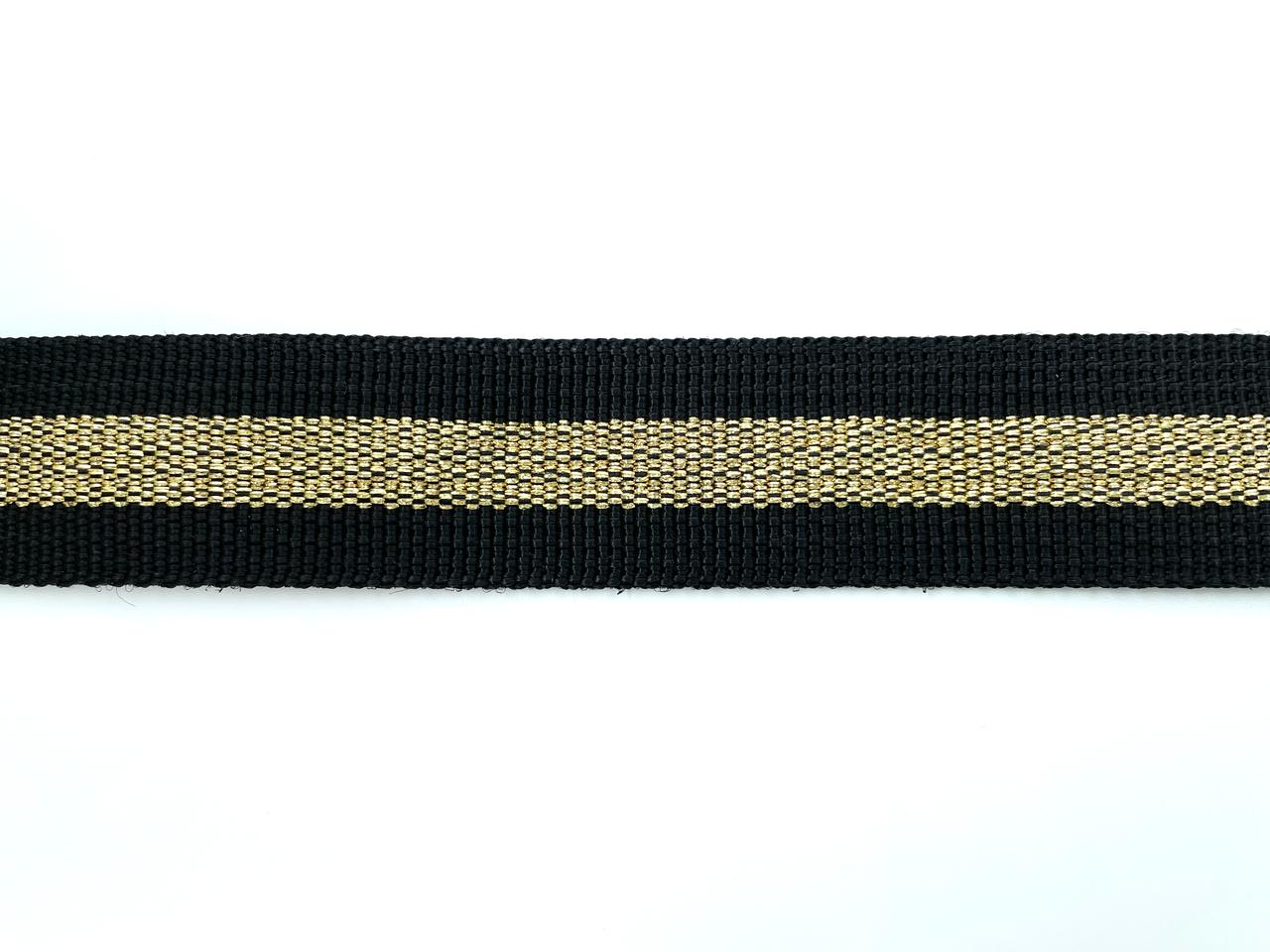 Gurtband 2,5cm Schwarz Gold