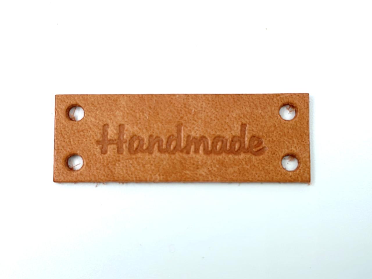 Naturleder Label "Handmade" Naturbraun
