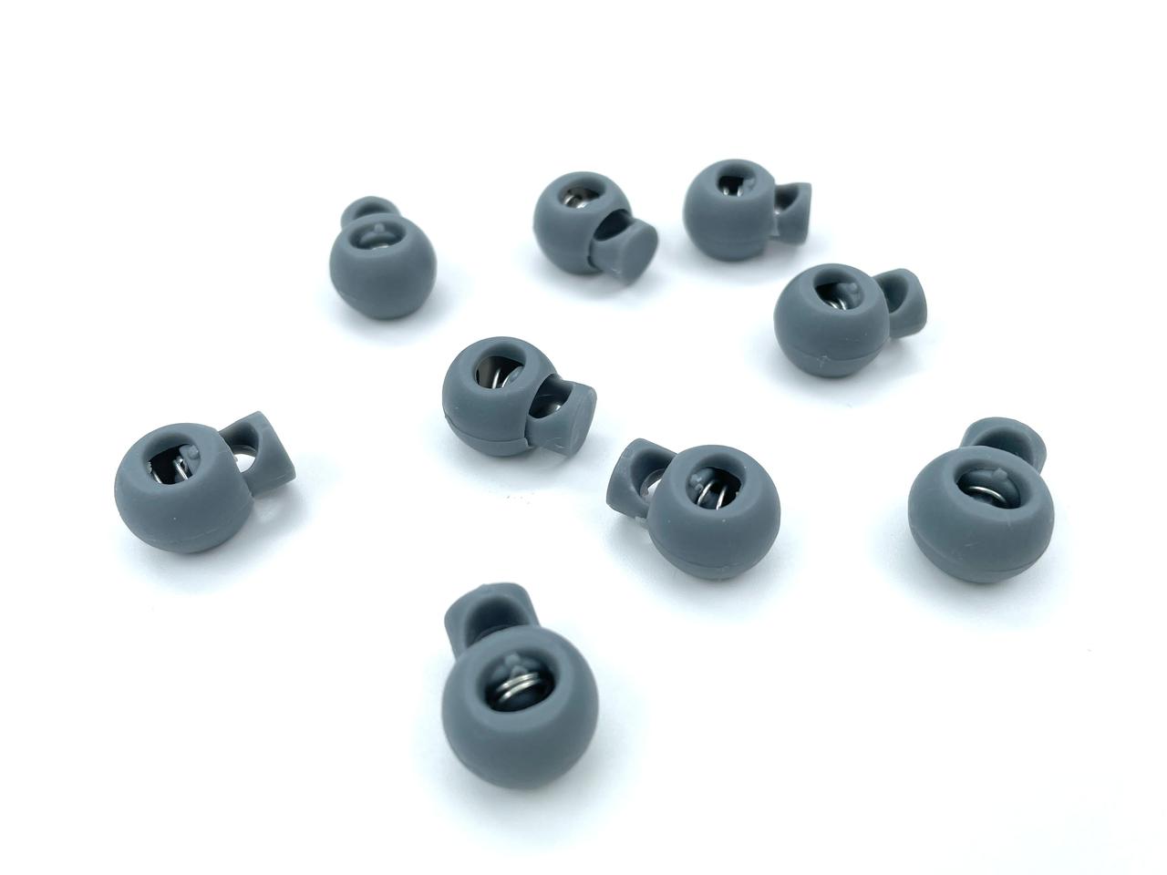 Kordelstopper Rund Dunkelgrau