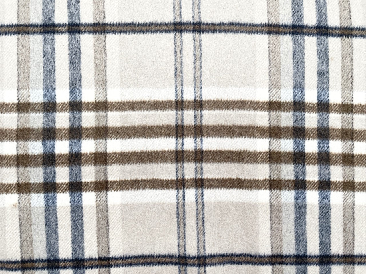 Mantel Wollstoff große Karos Beige