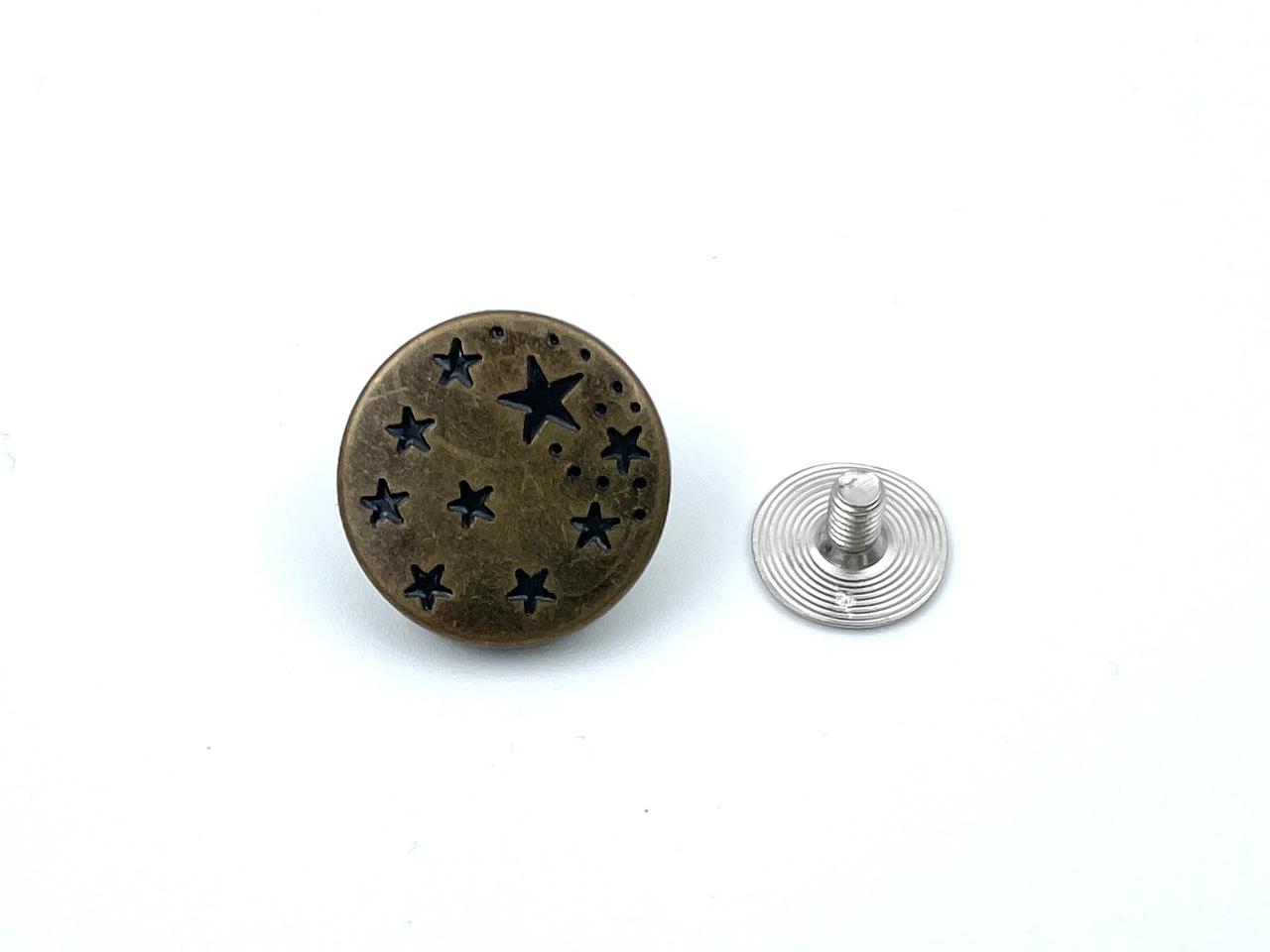 Knopf zum Verschrauben "Sterne" 1,7cm