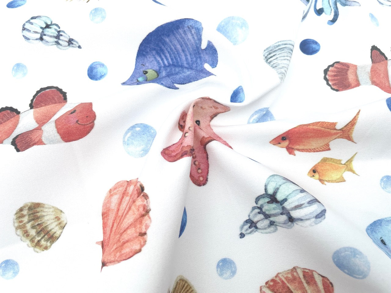 Premium Baumwolle "Sea Life" Reststück 55cm x 145cm