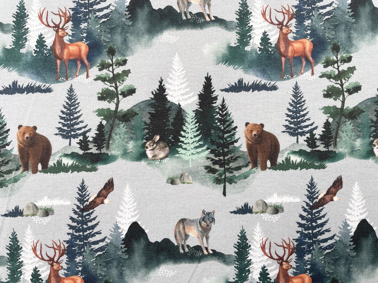Premium Digitaldruck Jersey "Waldtiere"