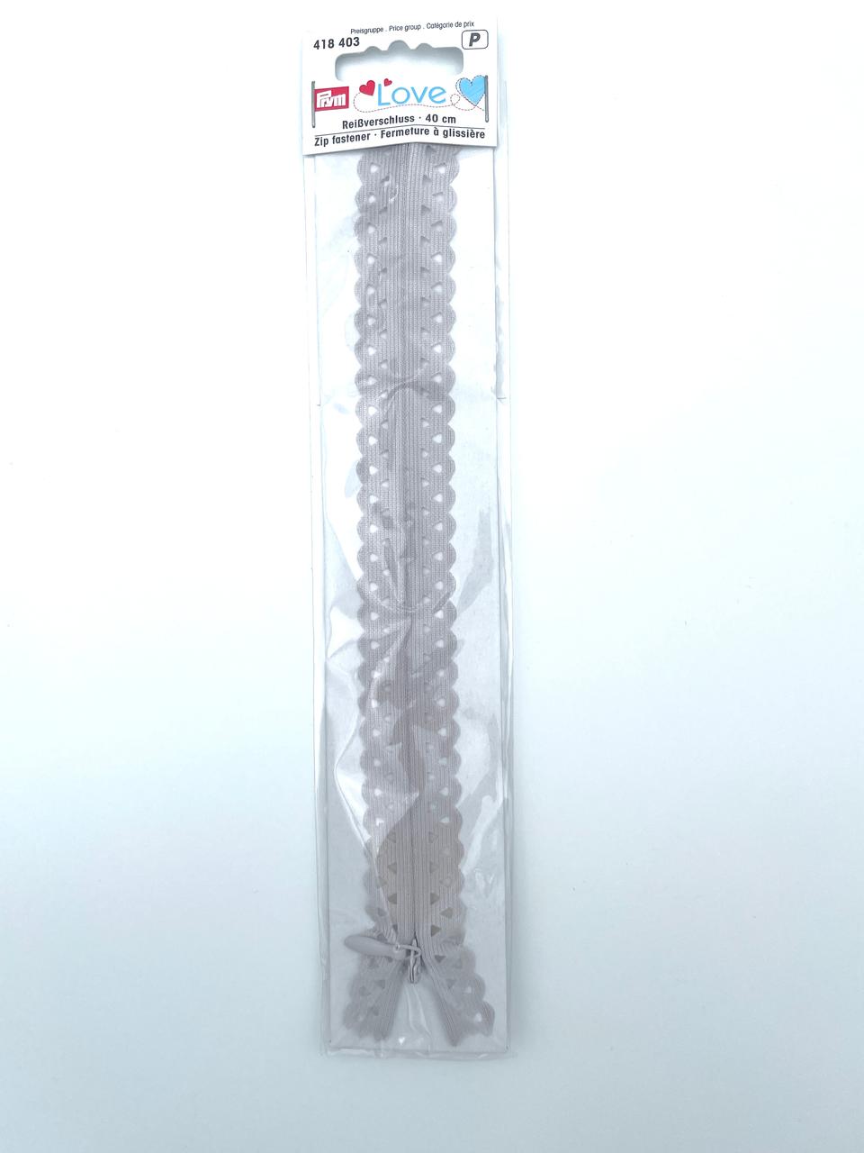 Prym Love Reißverschluss 40cm Hellgrau