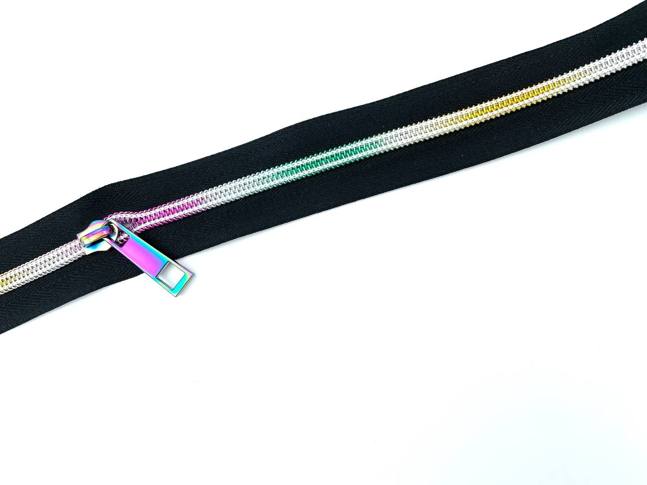 1 Meter Reißverschluss Schwarz Multicolor