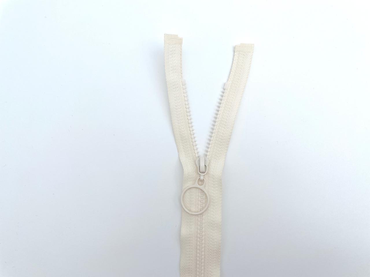 Jacken Reißverschluss mit Ringzipper 70cm Creme Weiß