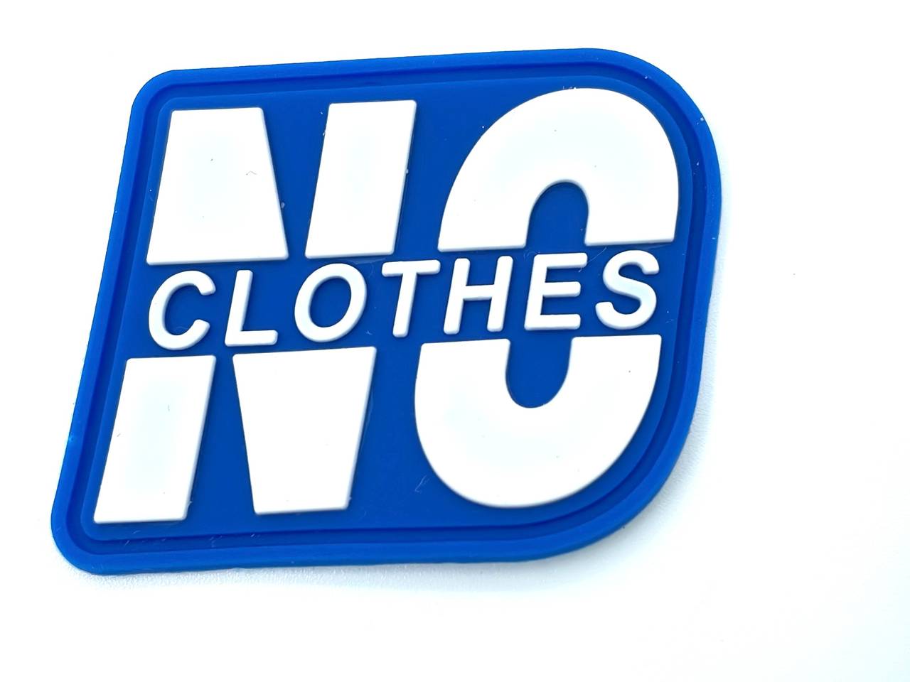 Rubber Patch "No Clothes" Blau
