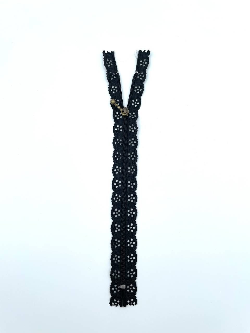 Reißverschluss mit Spitze 20cm Schwarz