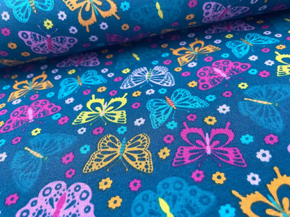 Alpenfleece "Butterfly" Petrol