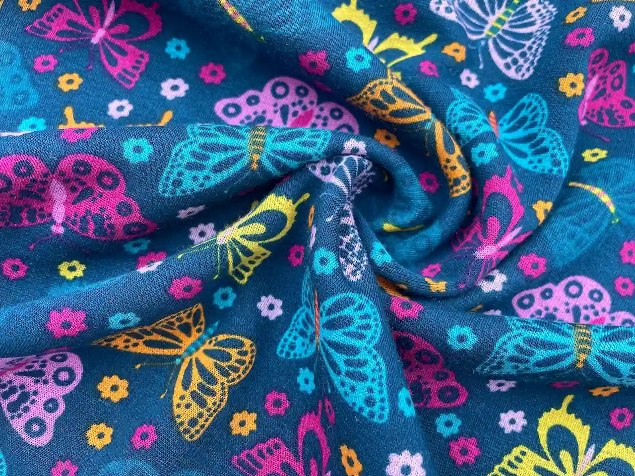 Alpenfleece "Butterfly" Petrol