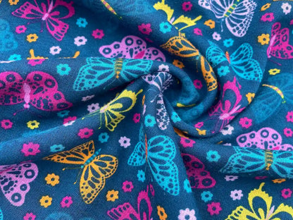 Alpenfleece "Butterfly" Petrol