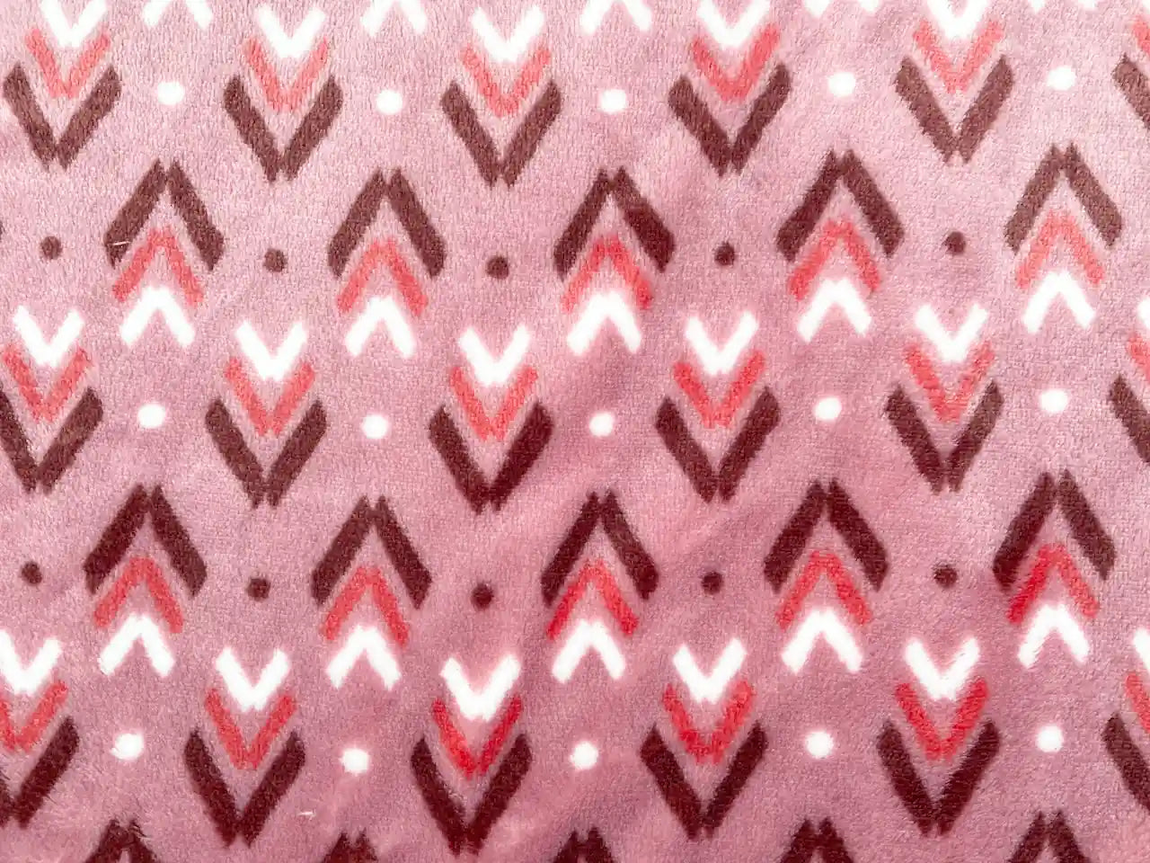 Flanell Fleece "Pfeilmuster" Altrosa