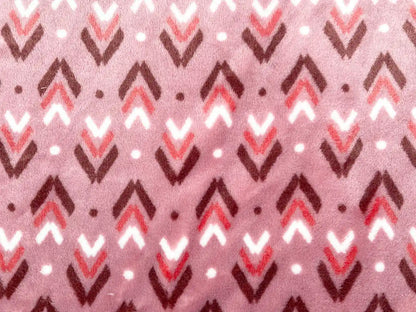 Flanell Fleece "Pfeilmuster" Altrosa