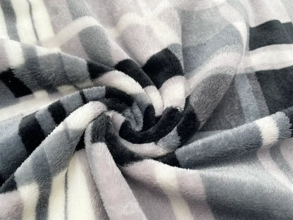 Flanell Fleece "Prince of Wales Check" Grau Schwarz