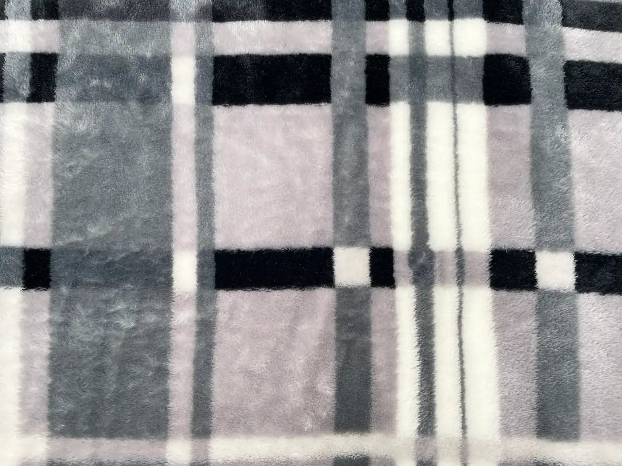 Flanell Fleece "Prince of Wales Check" Grau Schwarz