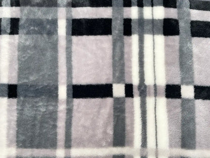 Flanell Fleece "Prince of Wales Check" Grau Schwarz