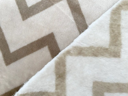 Flanell Fleece "Zick Zack" Beige