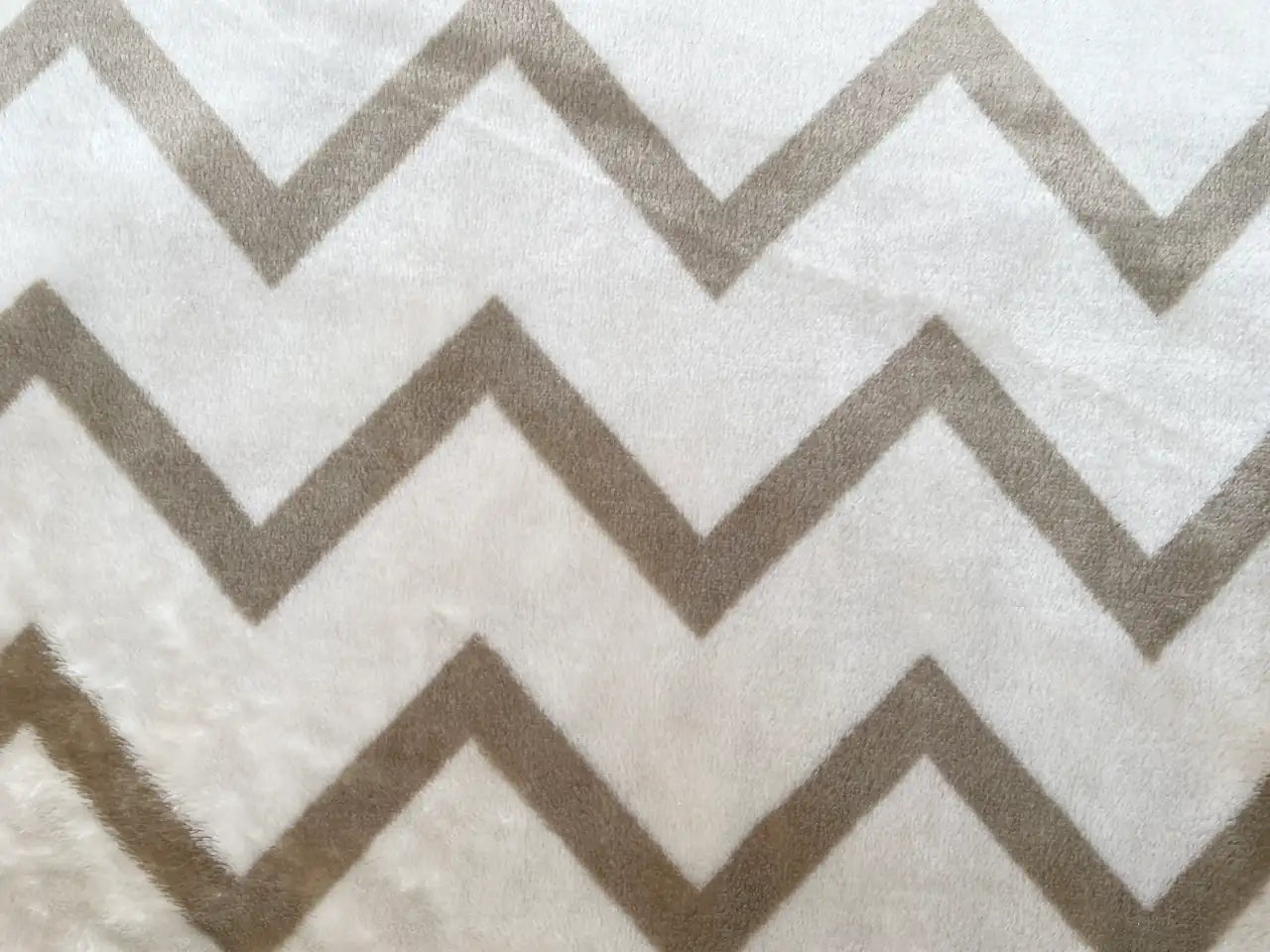 Flanell Fleece "Zick Zack" Beige