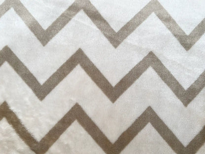 Flanell Fleece "Zick Zack" Beige