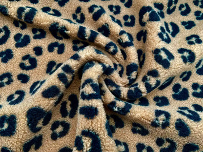 Teddy Stoff Leo Muster helles Braun