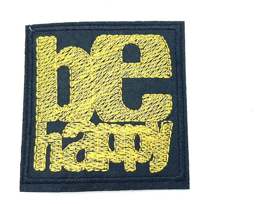 Patch zum Aufbügeln "Be Happy"
