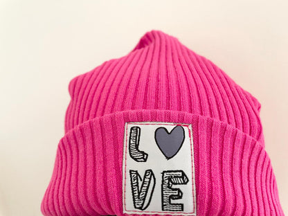 Patch zum Aufbügeln "Love" Lila