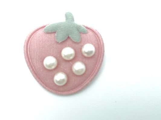 Aufnäher "Erdbeere mit Perlen" Rosa