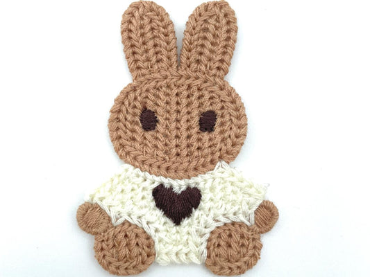 Häkel Aufnäher "Hase" Braun