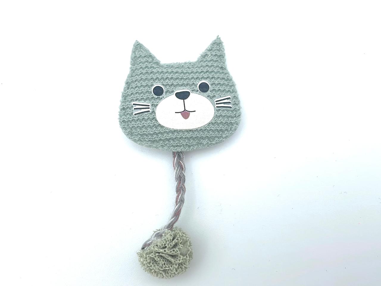 Aufnäher "Katze mit Bommel" Pastellgrün