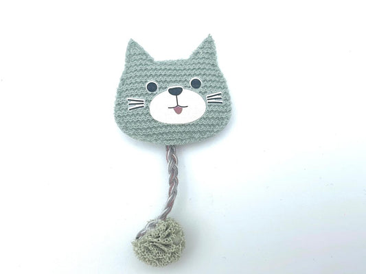 Aufnäher "Katze mit Bommel" Pastellgrün