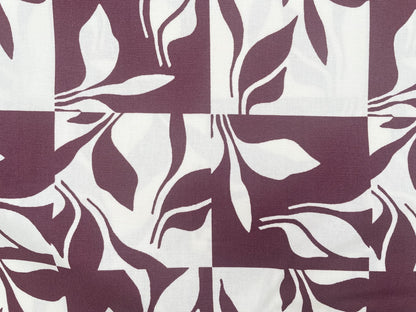 Baumwoll Canvas "Abstract Leaves" Beere