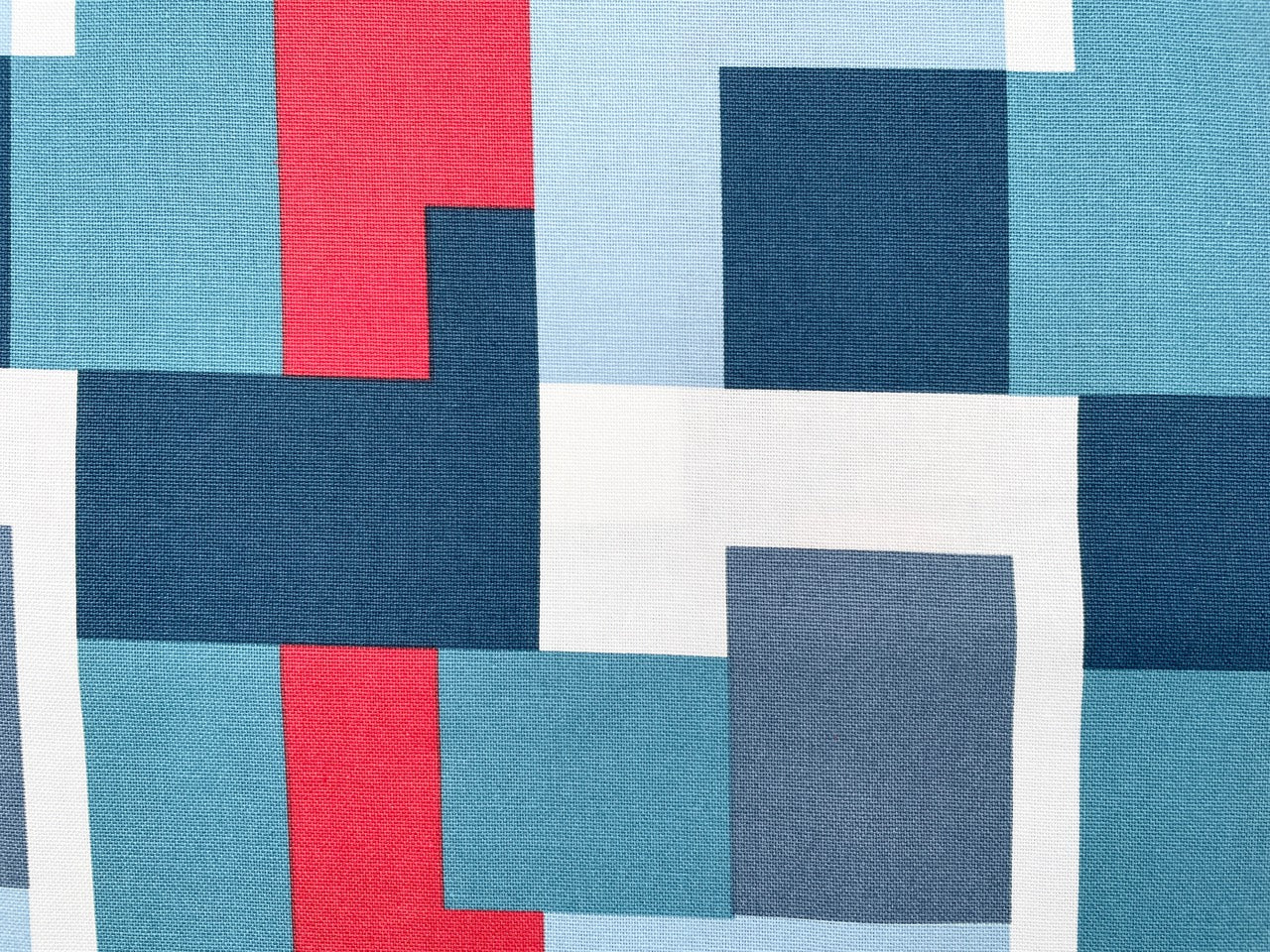 Baumwoll Canvas Tillisy Muster Blau Rot