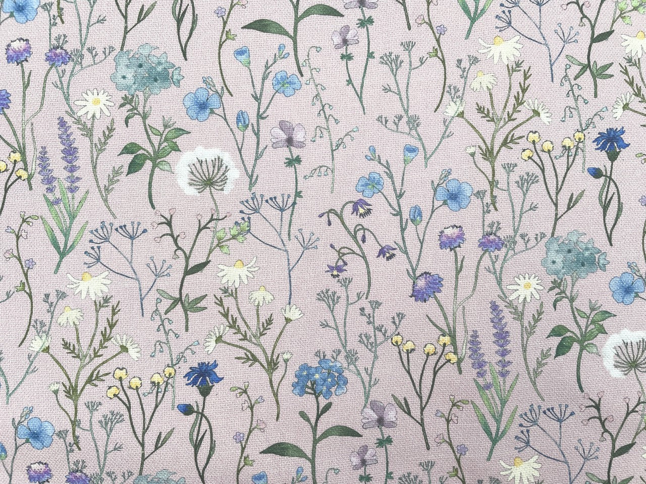 Baumwoll Canvas "Wildblumen" Old Rose