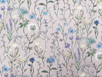 Baumwoll Canvas "Wildblumen" Old Rose