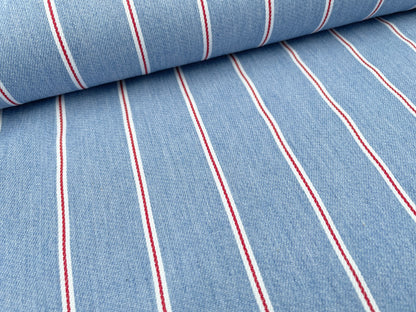 Baumwoll Jeans Stoff "Denim Streifen"