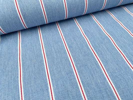 Baumwoll Jeans Stoff "Denim Streifen"