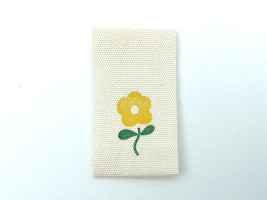 Baumwoll Label "Butterblume" Gelb