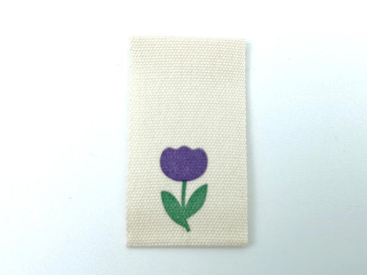 Baumwoll Label "Tulpe" Lila