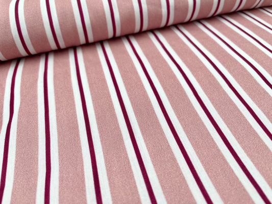 Baumwoll Popeline "Streifen" Rosa