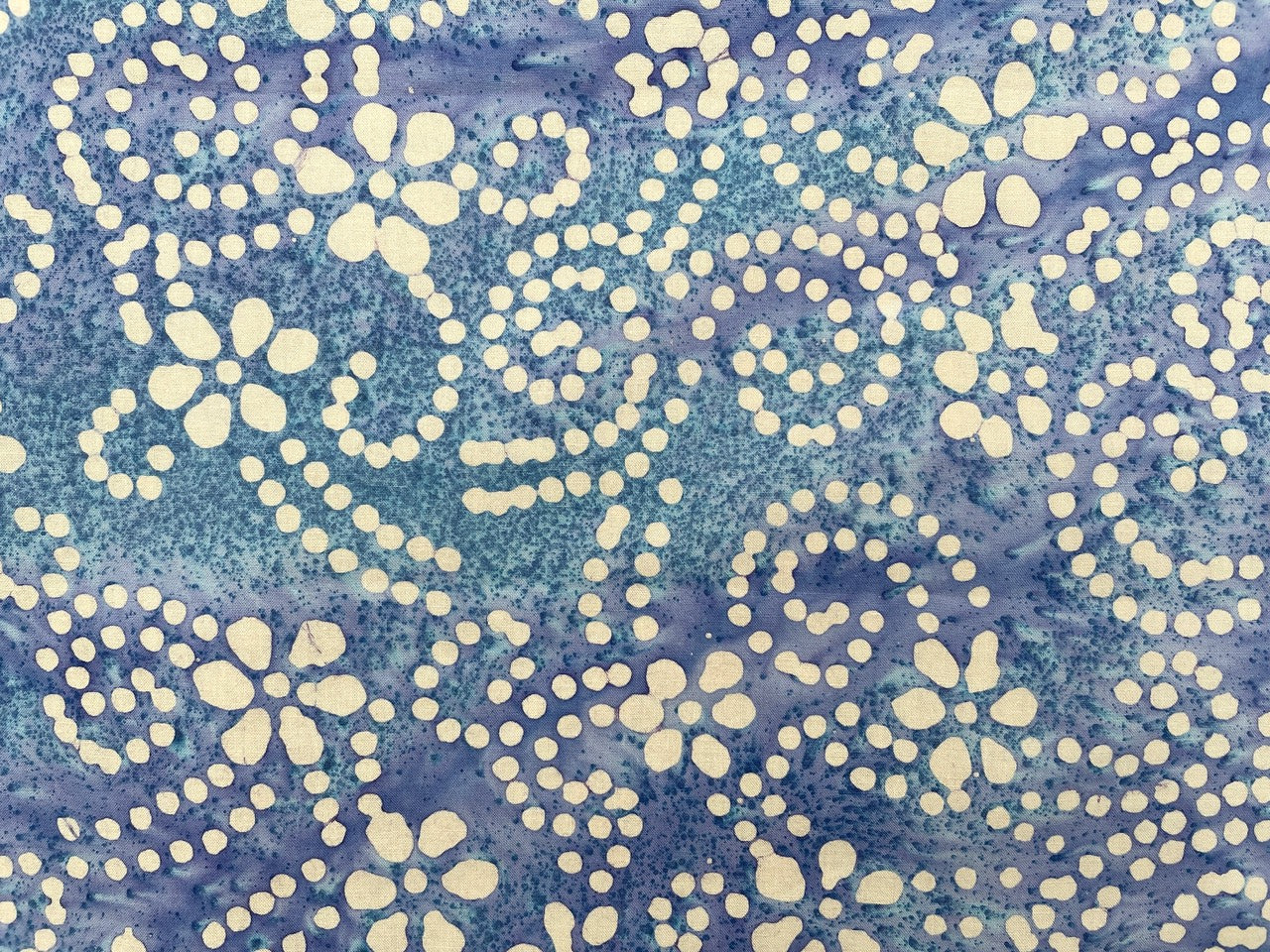 Baumwoll Stoff UNIQUE CRAFTED BATIK COTTON "Blumenmuster" Lavender