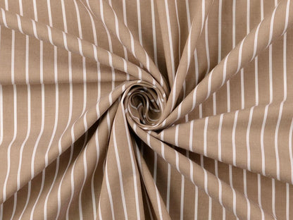 Baumwoll Stoff "Streifen" Sand Reststück 80cm x 145cm