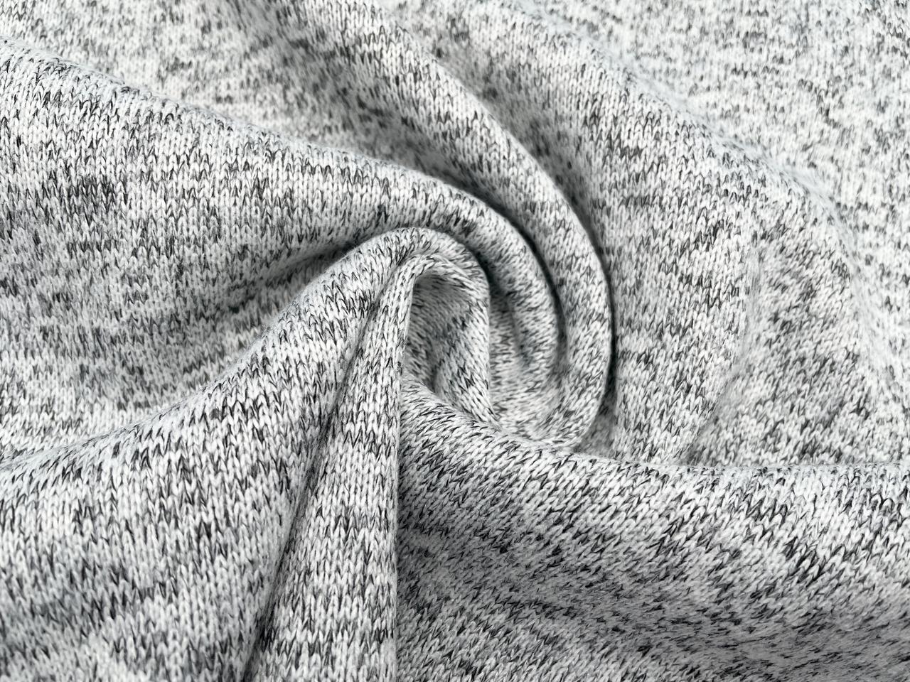 Baumwoll-Strick Fleece Hellgrau
