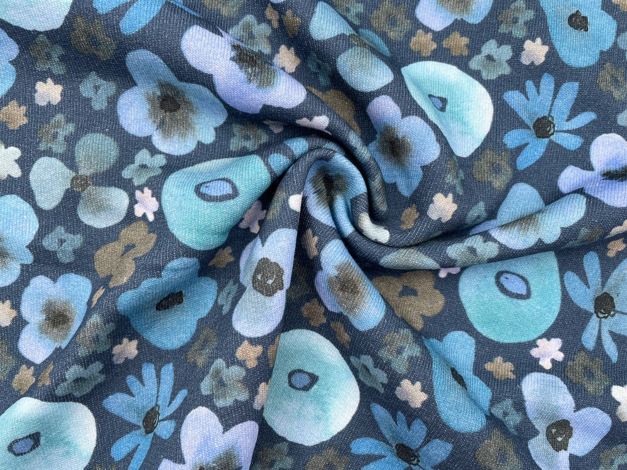 Baumwoll Sweat Digtaldruck "Aquarell Flowers"
