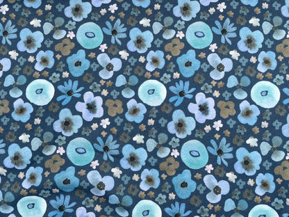 Baumwoll Sweat Digtaldruck "Aquarell Flowers"