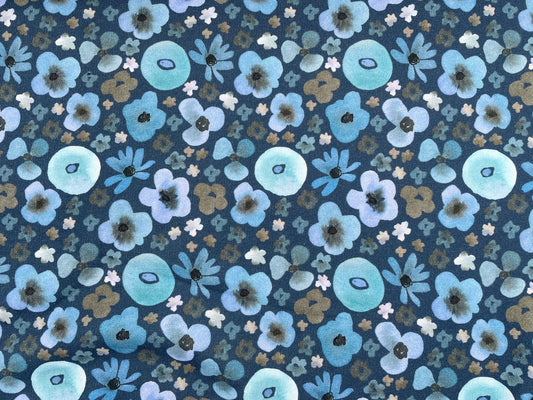 Baumwoll Sweat Digtaldruck "Aquarell Flowers"